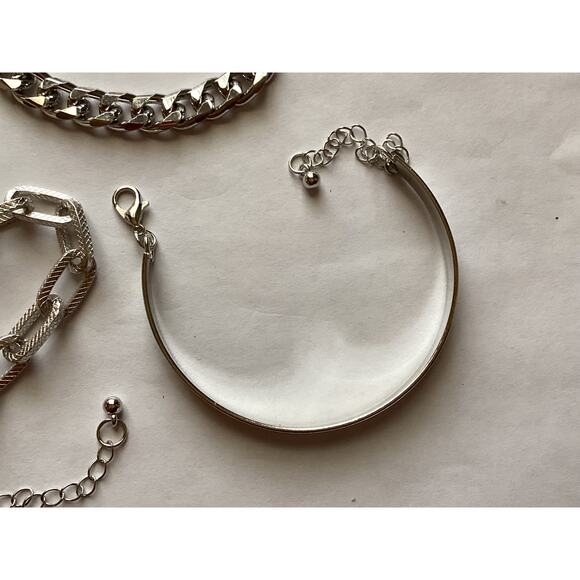 4402 (3) Vintage 80s Punk Curb Cuban Bracelet Chunky Thick Chain Bracelets - Picture 4 of 6